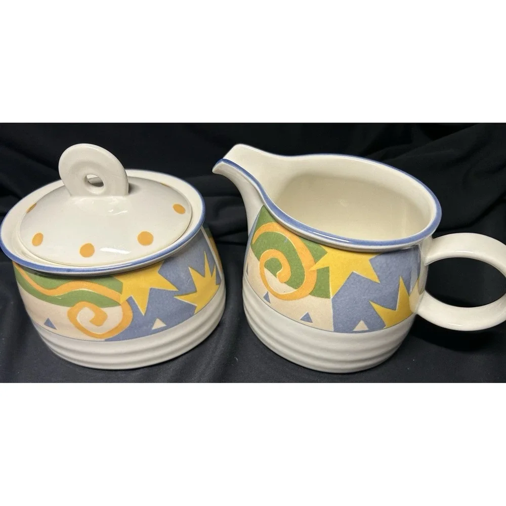 RARE Mikasa Galaxy-  Creamer and Sugar with Lid- EXCELLENT CONDITION PO35